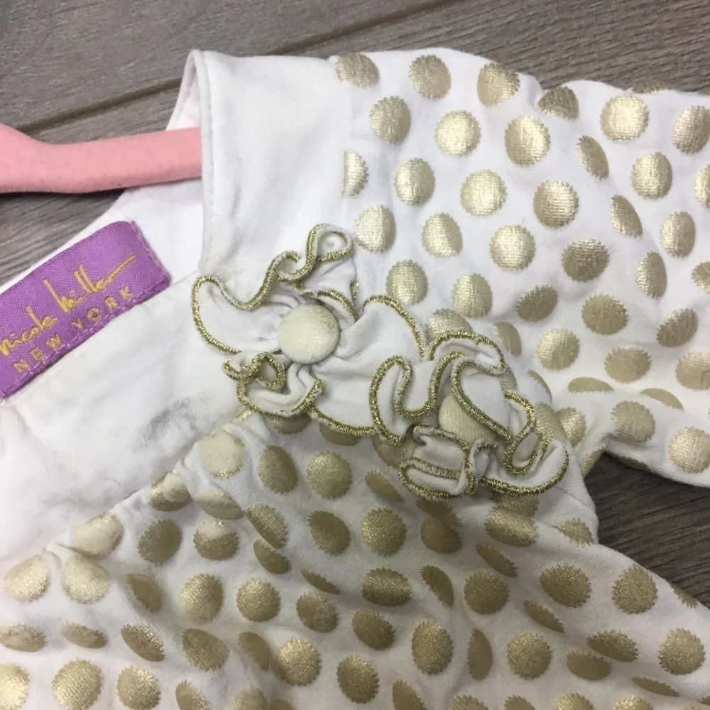 Nicole Miller NY | Baby Girl Gold Polka Dot Tunic